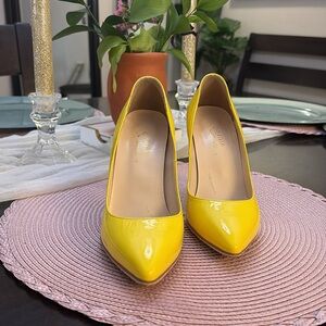 Vibrant Yellow Patent Leather Heels